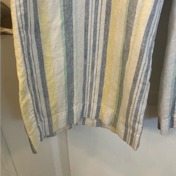 Ladies Striped Nautical Wide-Leg Pants in Blue, Yellow & Cream Size Medium - Picture 5 of 9